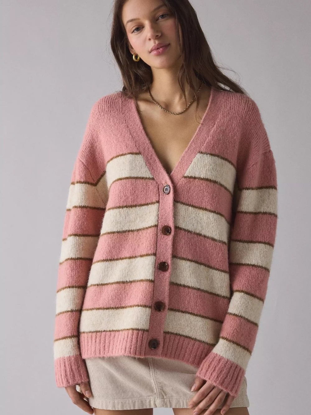 NEW BDG Eliot Striped Oversized Cardigan Urban Outfitters Cozy Slouchy